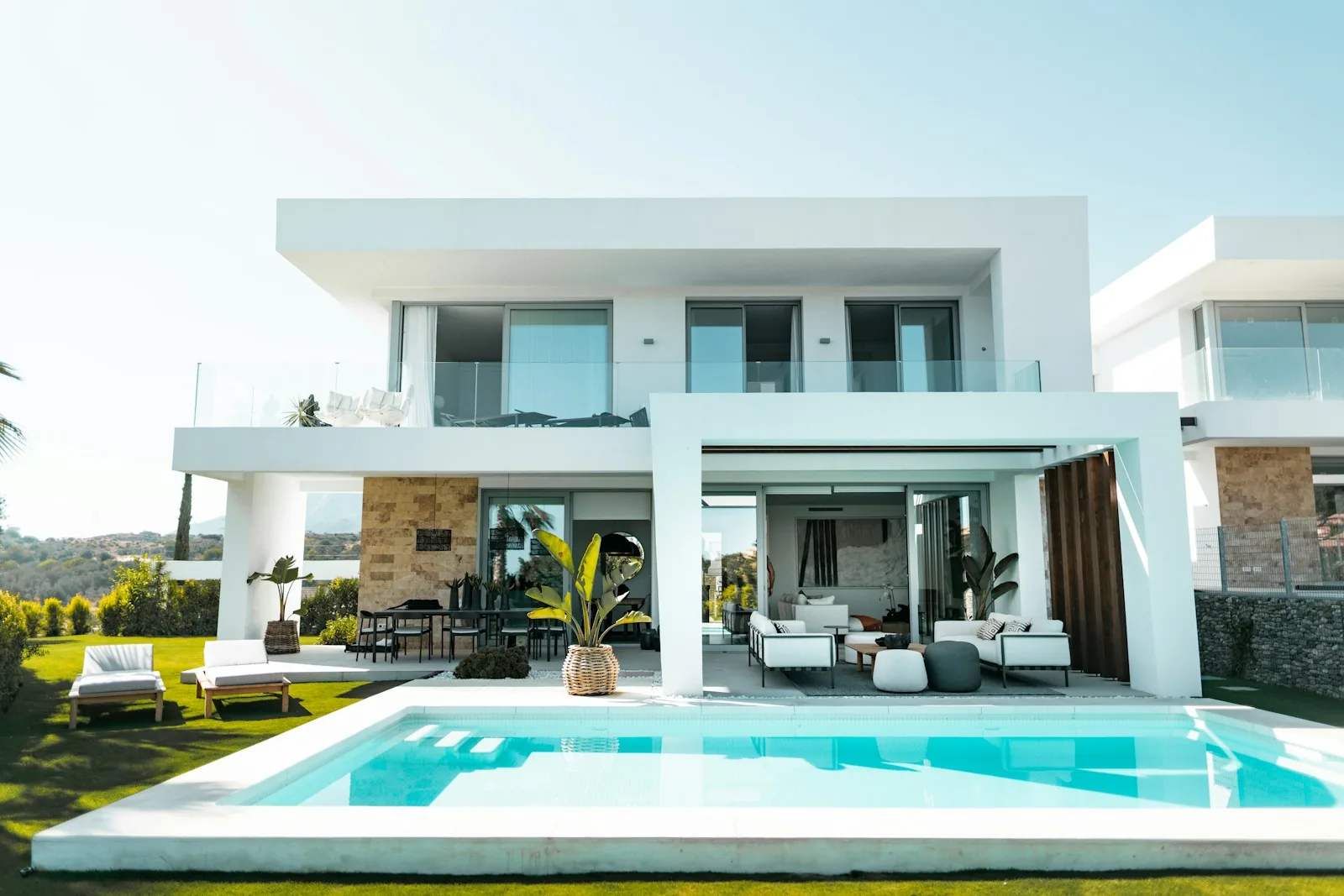 Palm Beach County residence at dusk